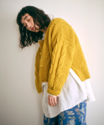 ロービングウールケーブルニット　カーディガン