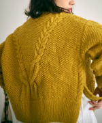 ロービングウールケーブルニット　カーディガン