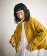 ロービングウールケーブルニット　カーディガン