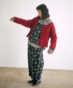 ロービングウールケーブルニット　カーディガン