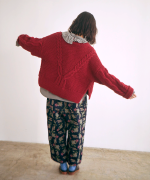 ロービングウールケーブルニット　カーディガン