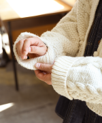 ロービングウールケーブルニット　カーディガン