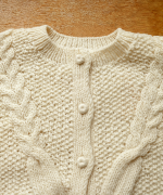 ロービングウールケーブルニット　カーディガン