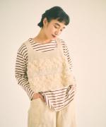 ウールアンゴラ×フリンジ　2wayビスチェ