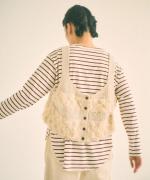 ウールアンゴラ×フリンジ　2wayビスチェ