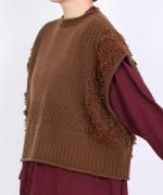 ウールアンゴラ×フリンジ　ベスト