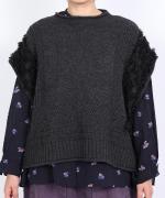 ウールアンゴラ×フリンジ　ベスト