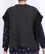 ウールアンゴラ×フリンジ　ベスト