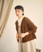 ウールアンゴラ×フリンジ　カーディガン