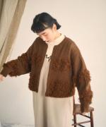 ウールアンゴラ×フリンジ　カーディガン