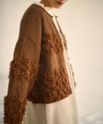 ウールアンゴラ×フリンジ　カーディガン