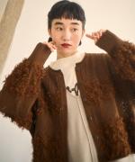 ウールアンゴラ×フリンジ　カーディガン