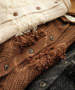 ウールアンゴラ×フリンジ　カーディガン