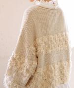 ウールアンゴラ×フリンジ　カーディガン