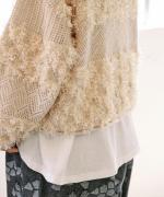 ウールアンゴラ×フリンジ　カーディガン