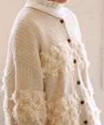 ウールアンゴラ×フリンジ　カーディガン