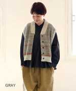 ミックスヤーンバックジャガード　ベスト