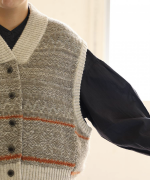 ミックスヤーンバックジャガード　ベスト