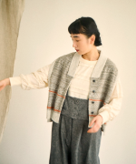 ミックスヤーンバックジャガード　ベスト