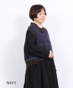 ミックスヤーンバックジャガード　ベスト