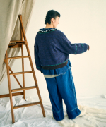 ミックスヤーンバックジャガード　ボレロカーディガン