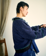 ミックスヤーンバックジャガード　ボレロカーディガン