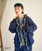 ミックスヤーンバックジャガード　ボレロカーディガン