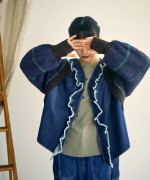 ミックスヤーンバックジャガード　ボレロカーディガン