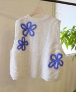 ハンド刺繍ラムナイロン　2wayベスト