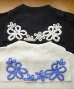 ハンド刺繍ラムナイロン　セーラーカラープルオーバー