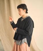 ハンド刺繍ラムナイロン　セーラーカラープルオーバー