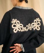 ハンド刺繍ラムナイロン　セーラーカラープルオーバー