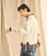 ハンド刺繍ラムナイロン　カーディガン