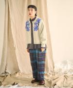 ハンド刺繍ラムナイロン　カーディガン