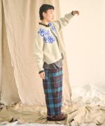 ハンド刺繍ラムナイロン　カーディガン