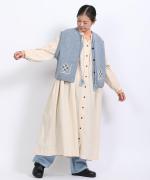 シェットランドウール×ロービング刺繍　2wayベスト