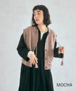 シェットランドウール×ロービング刺繍　2wayベスト