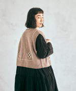 シェットランドウール×ロービング刺繍　2wayベスト