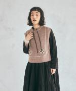 シェットランドウール×ロービング刺繍　2wayベスト