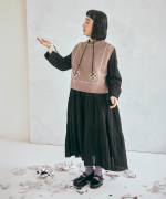 シェットランドウール×ロービング刺繍　2wayベスト