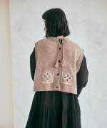 シェットランドウール×ロービング刺繍　2wayベスト