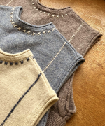 シェットランドウール×ロービング刺繍　2wayベスト