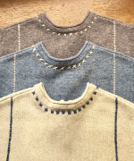 シェットランドウール×ロービング刺繍　2wayベスト