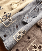 シェットランドウール×ロービング刺繍　2wayベスト