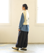 シェットランドウール×ロービング刺繍　2wayベスト