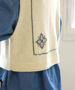 シェットランドウール×ロービング刺繍　2wayベスト