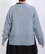 シェットランドウール×ロービング刺繍　カーディガン