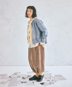 シェットランドウール×ロービング刺繍　カーディガン