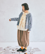 シェットランドウール×ロービング刺繍　カーディガン