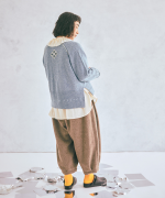 シェットランドウール×ロービング刺繍　カーディガン